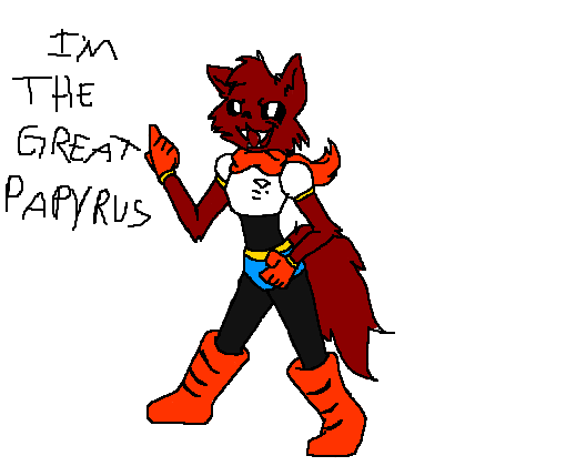 Foxy fazendo cosplay de Papyrus