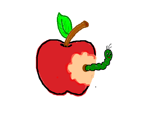larvar, bicho na maçã 