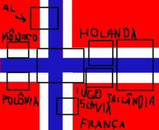 Bandeiras dentro da bandeira da Noruega