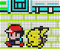 red e seu pikachu pixel art