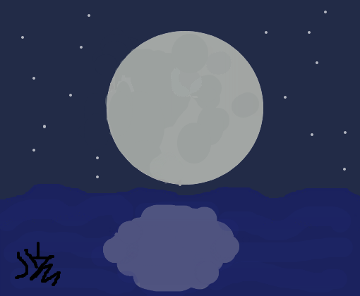 lua refletida no mar