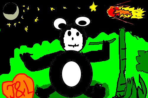 panda no escuro