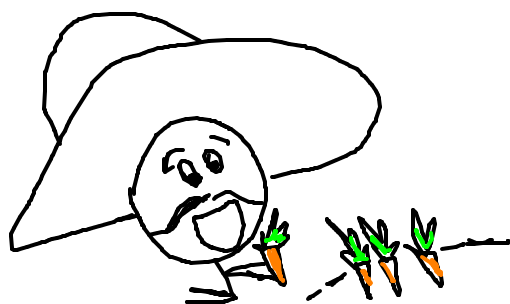mexicano colhendo cenouras