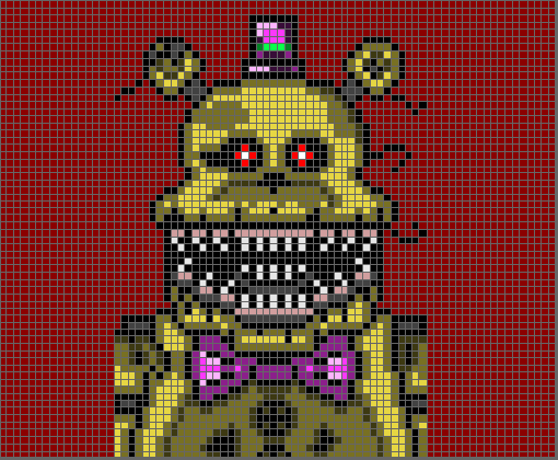 Nightmare fredbear pixel art