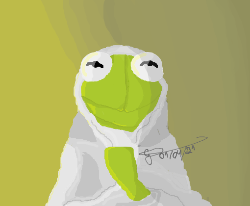Kermit com Cobertor