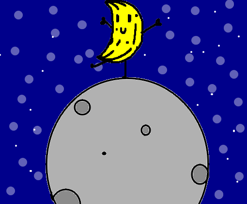 Banana dançando na lua