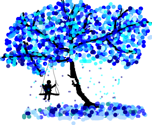 Landscape blue tree
