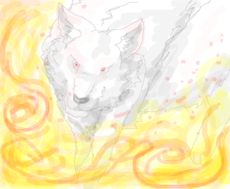 Lobo de neve ardente 