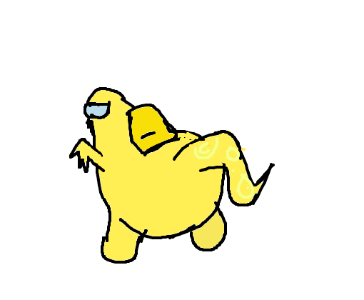 Amogus amarelo dinossauro (dança muito)