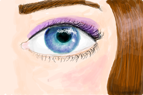 Girl with blue eye
