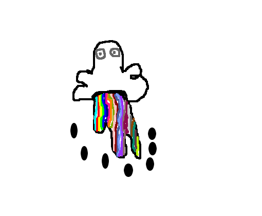 nuvem vomitando arco-iris