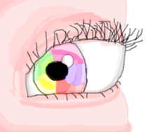 olhos arco-iris