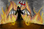 demônio dos sete chifre de fogo