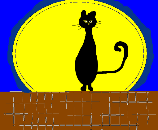gato sobre o muro