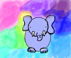 elefantinho num fundo colorido