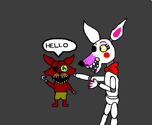 Mangle e seu bonequinho foxy 