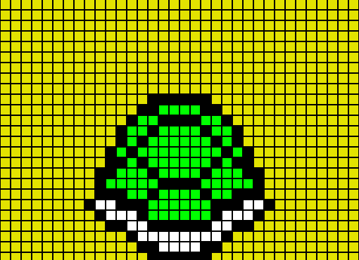 Casco verde. Pixel Art