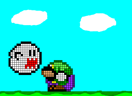 Luigi. Pixel Art.