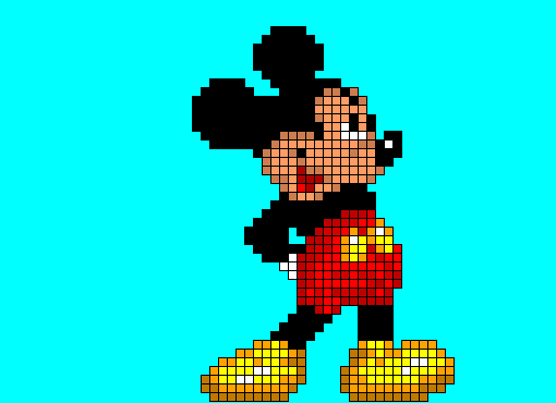 Mickey Mouse. Pixel Art.