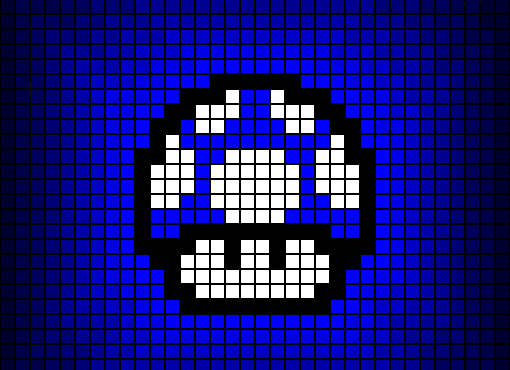 Mushroom Blue. Pixel Art,