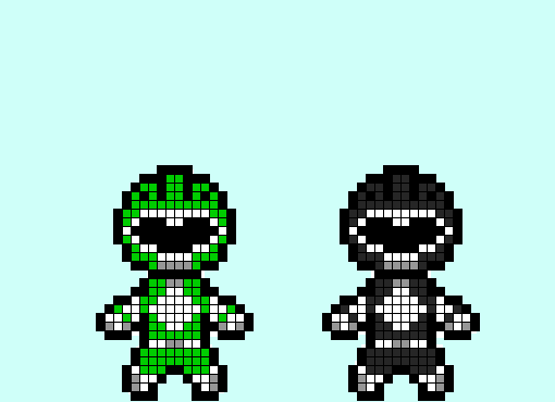 Rangers, Green & Gray. Pixel Art.