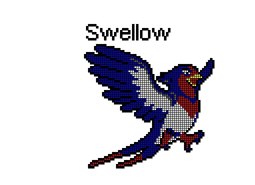 Swellow. Pixel Art.