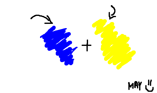 azul e amarelo