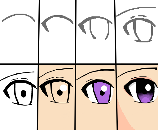 Passo-a-Passo olho de anime - Desenho de mayara_chan - Gartic