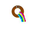 Rosquinha vomita arco-íris