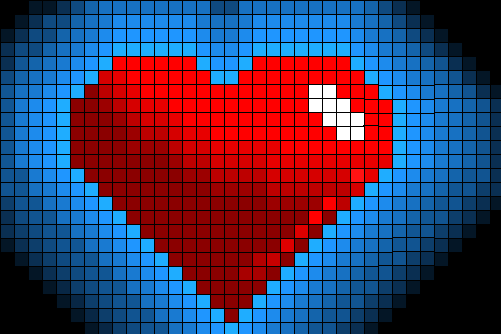 Coração pixel   Azul S2