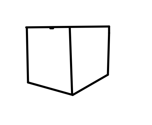 essa linha esta na frente ou esta atras do cubo?
