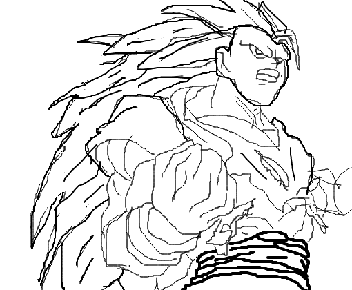Goku Super Saiyajin 3(Versão 2) - Desenho de marktwainbr - Gartic