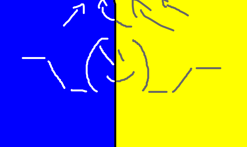 azul e amarelo