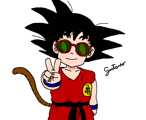 Goku com óculos do mestre kame