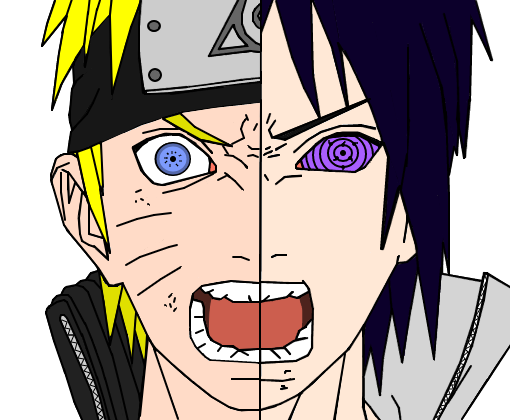 Desenho do Sasuke e Naruto em 2023