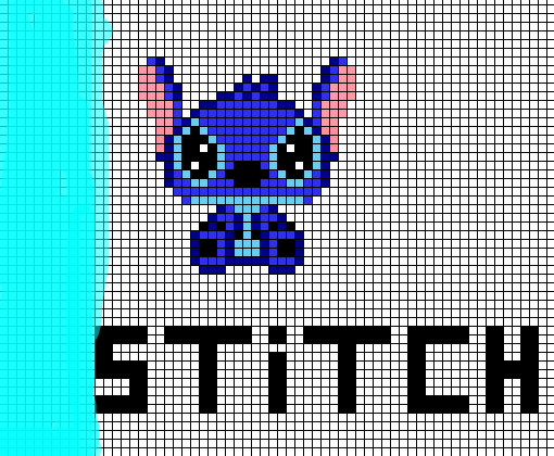 Stitch do filme Lilo e Stitch pixel art