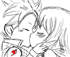 Natsu and Lucy kiss