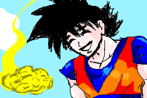 Goku e a mini nuvem dourada