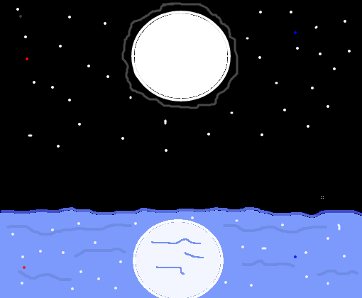 Lua refletindo na água