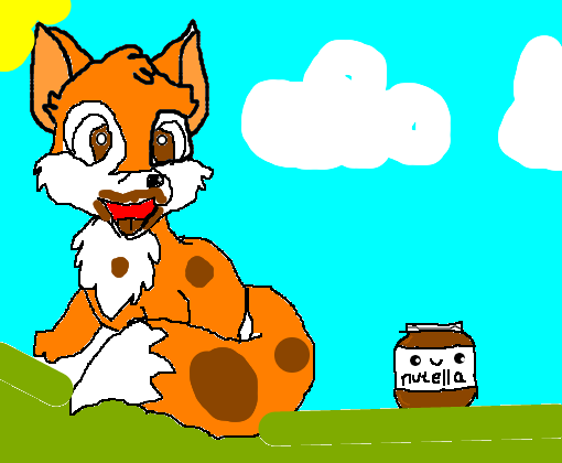 raposa comendo nutella