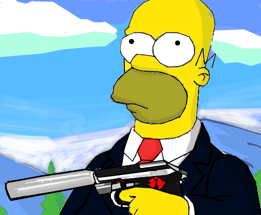 Agente 47 - Homer simpson - Desenho de Predador_girl - Gartic