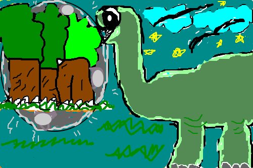 Dinossauro ao luar