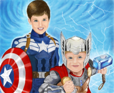 Capitão América e Thor Kids
