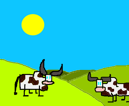 Duas vacas no pasto.