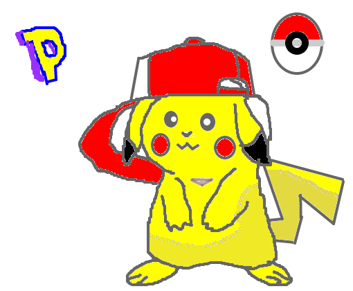 Pikachu de boné para a Leet_hp *-* - Desenho de shakeitup - Gartic
