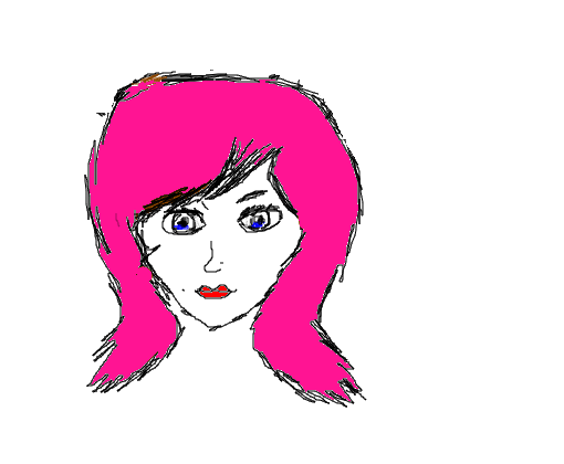 mulher do cabelo rosa 