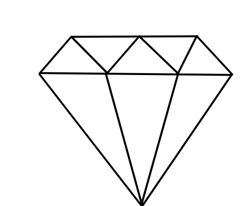 Como desenhar Diamante muito fácil- passo a passo 
