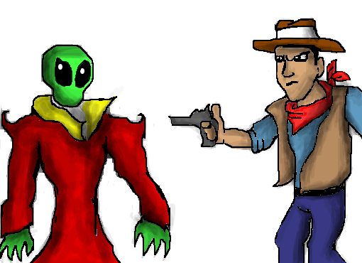 Alien vs Cowboy