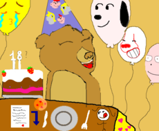Feliz aniversário, pequena ursa.