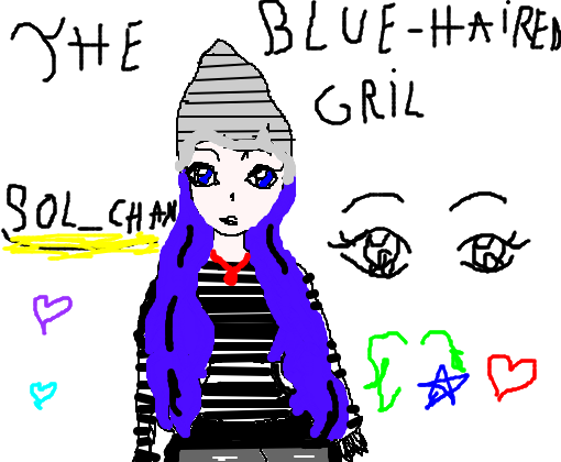 A garota de cabelos azuis